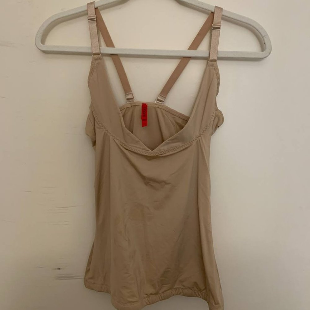 SPANX Nude Thick Strap Open Chest Camisole Size Large